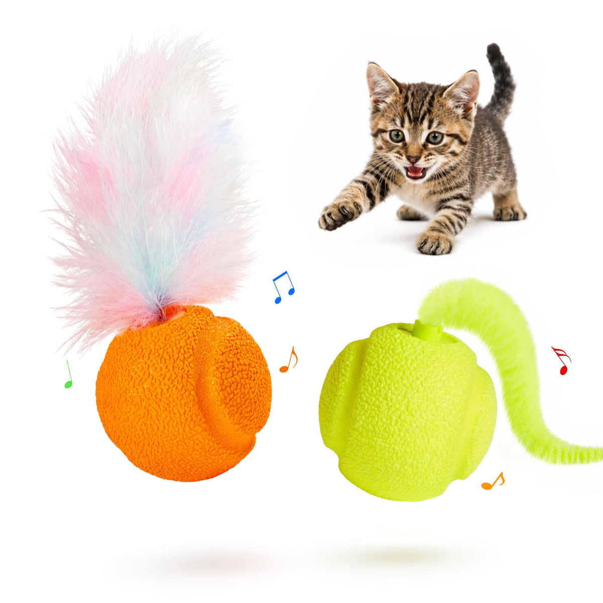 Potaroma Katzenspielzeug Bälle 2er Set