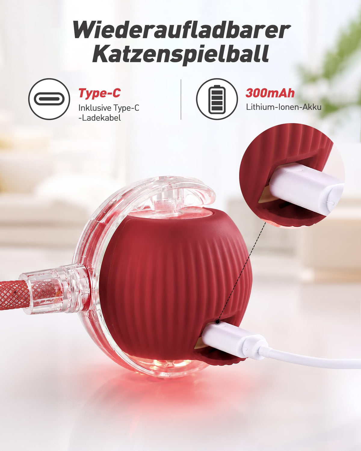 Interaktives Katzenspielzeug Ball