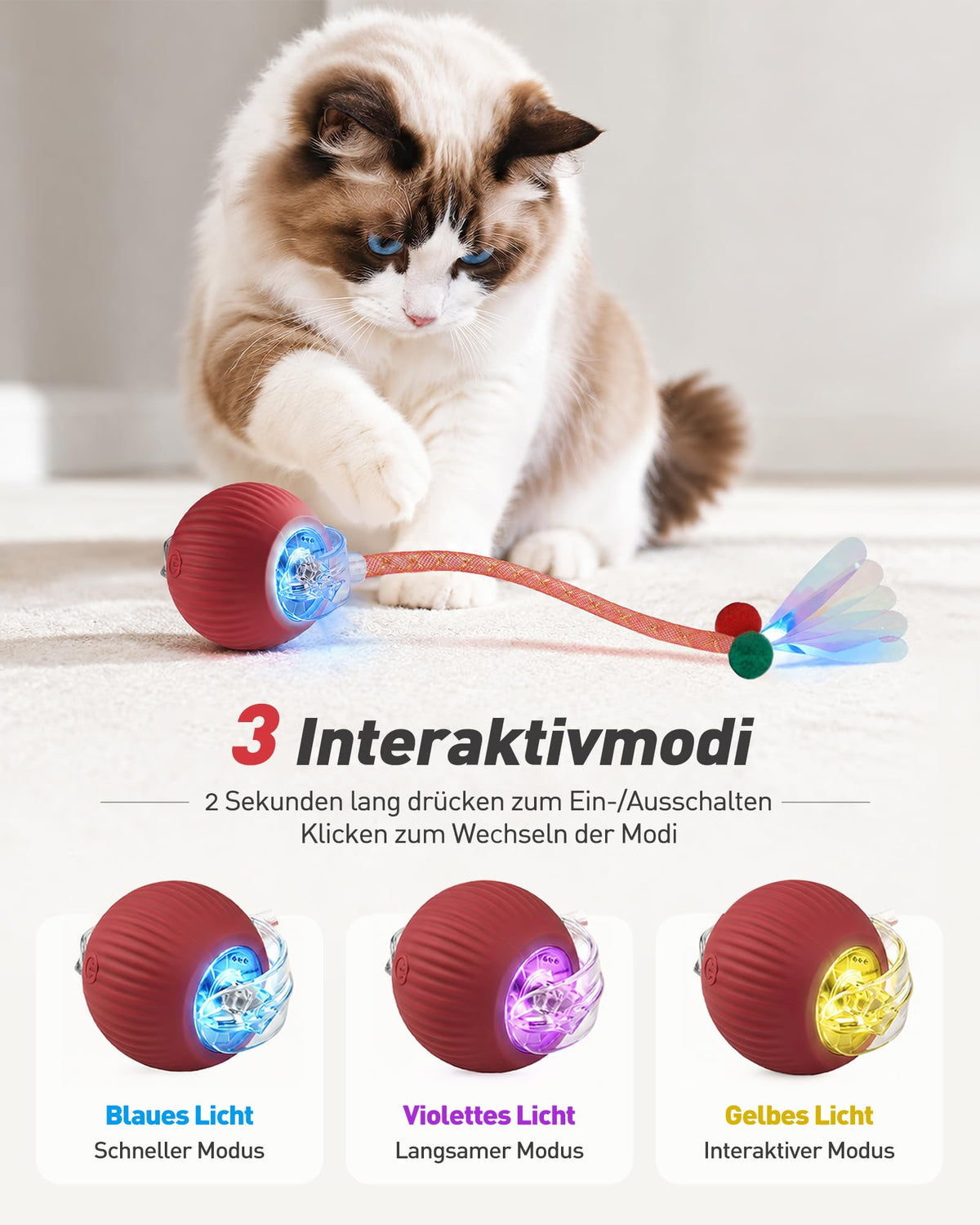 Interaktives Katzenspielzeug Ball